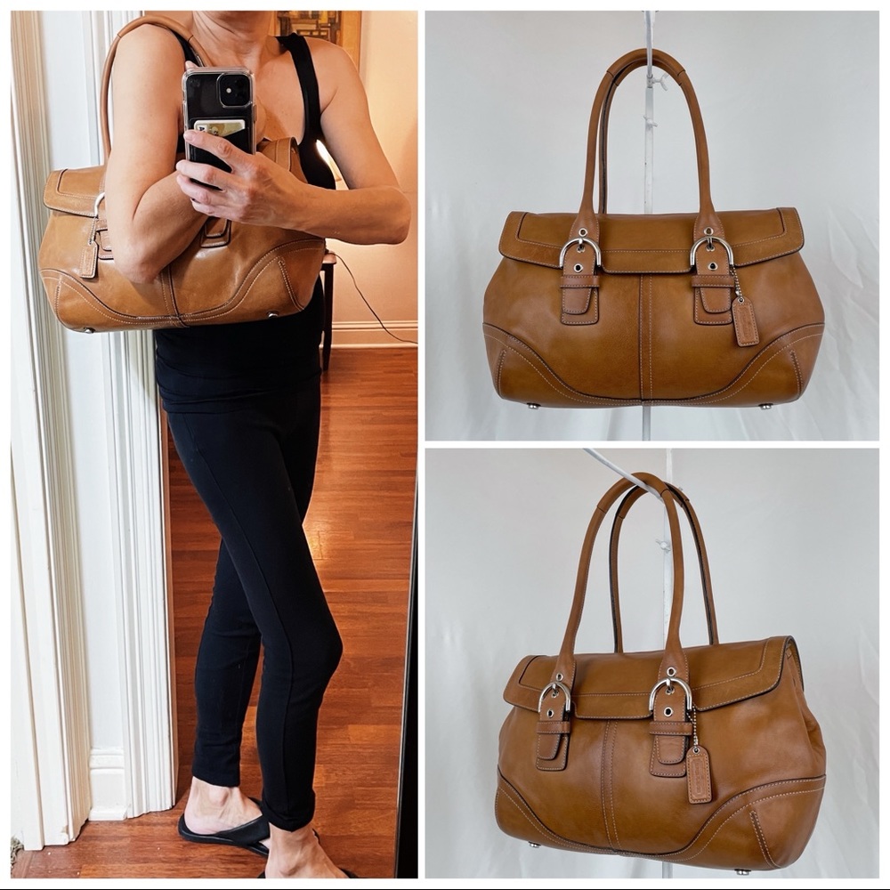 Coach Leather Satchel in Rich Brown